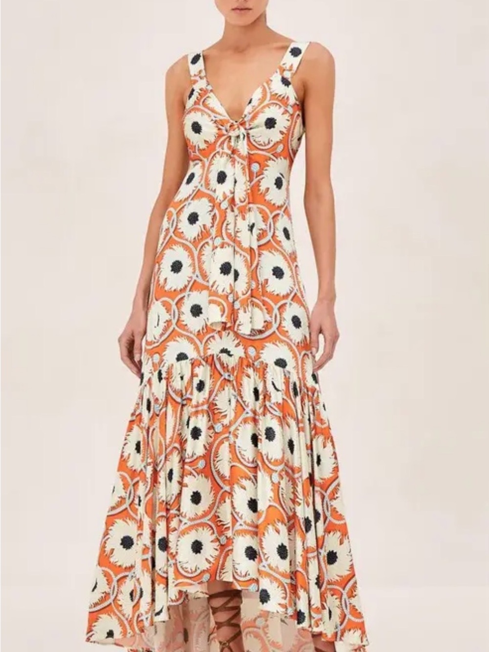 Alexis Orange Floral High-Low Maxi Dress - Picture 1 of 4